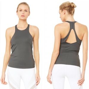 Alo Yoga Anthracite Grey Gala Bra Tank Top Small